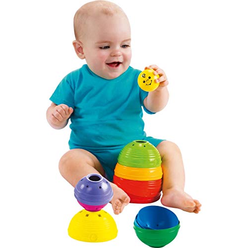 Fisher-Price - Cuencos apilables, juguete bebé +6 meses (Mattel W4472)