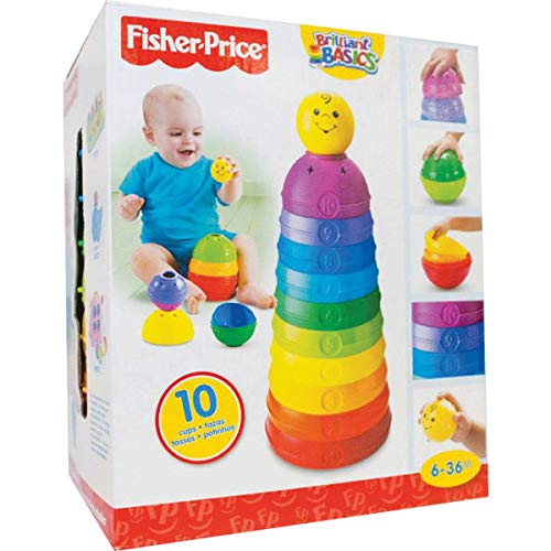 Fisher-Price - Cuencos apilables, juguete bebé +6 meses (Mattel W4472)