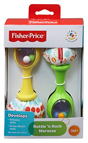 Fisher-Price- Disney Maracas musicales, juguetes bebe, Multicolor (Mattel BLT33)