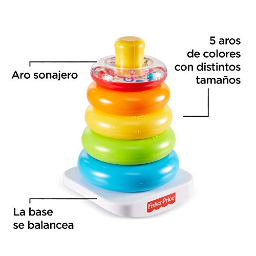 Fisher-Price disney Pirámide balanceante, juguetes bebe 6 meses, multicolor (Mattel FHC92)