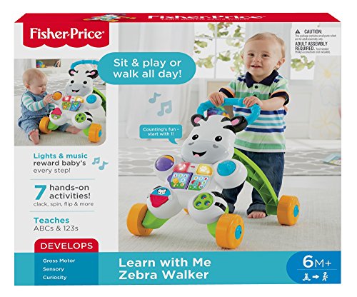 Fisher Price-DLF00 Zebra de Juguete, Multicolor (Mattel 900 DLF00)