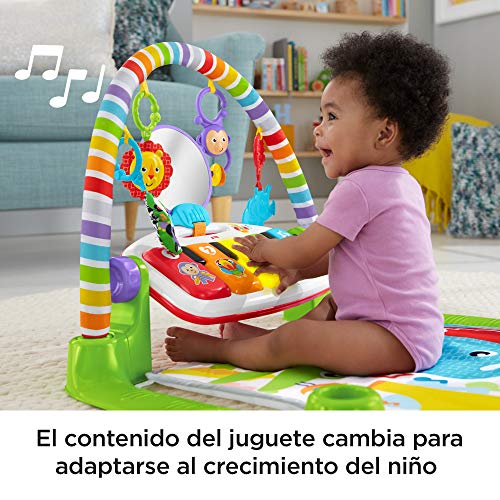 Fisher-Price- Gimnasio bebé Piano Pataditas superaprendizaje, Multicolor (Mattel FWT12)