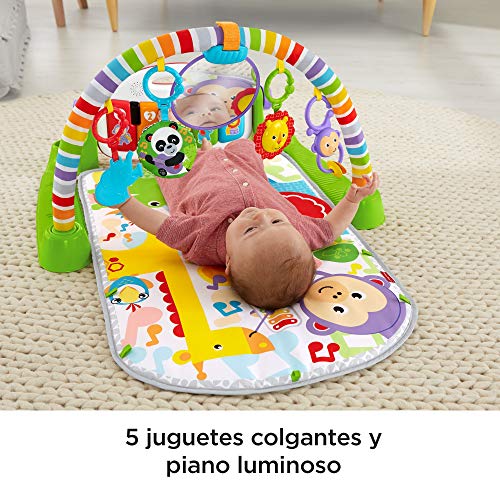 Fisher-Price- Gimnasio bebé Piano Pataditas superaprendizaje, Multicolor (Mattel FWT12)