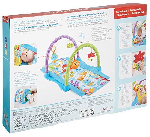 Fisher-Price- Gimnasio musical juega y gatea, para bebé + 0 meses, Multicolor (Mattel DRD92)