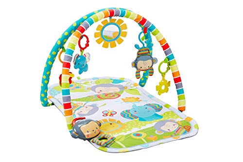 Fisher-Price Gimnasio Musical Monitos Divertidos, manta de juego para bebé (Mattel CLJ42)