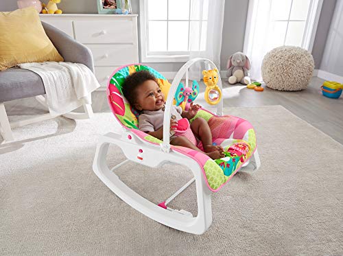 Fisher-Price - Hamaca Crece Conmigo Rock and Roar, Silla para Bebé (Mattel GNV70)