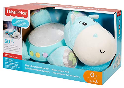 Fisher-Price Hipopótamo dulces sueños, juguete de cuna para bebé (Mattel CGN86), peluches, azul