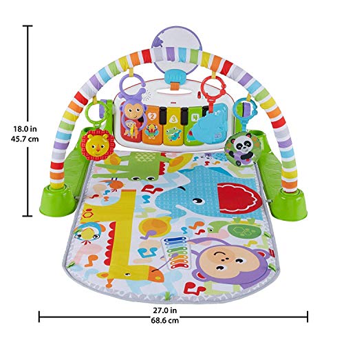 Fisher-Price Kick and Play - Alfombrilla para jugar al piano, con centro de actividad, música y sonidos, apto desde el nacimiento