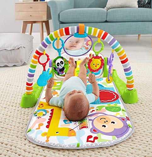 Fisher-Price Kick and Play - Alfombrilla para jugar al piano, con centro de actividad, música y sonidos, apto desde el nacimiento