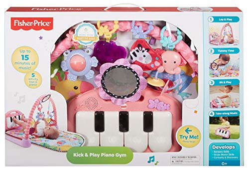 Fisher-Price Kick & Play Piano Gym-Pink, Color Multicolor (Rosa), 67.8 x 45.5 x 8.1 (Mattel BMH48)