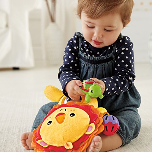 Fisher-Price León de actividades, juguete de peluche para bebé +3 meses (Mattel CGN89)