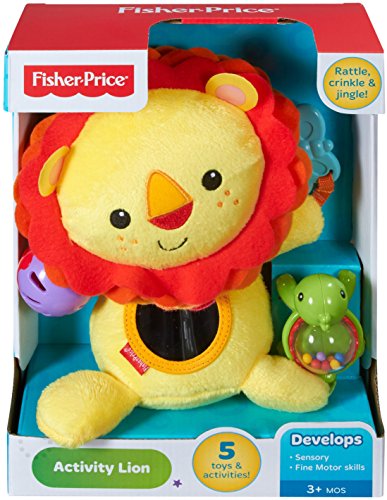 Fisher-Price León de actividades, juguete de peluche para bebé +3 meses (Mattel CGN89)