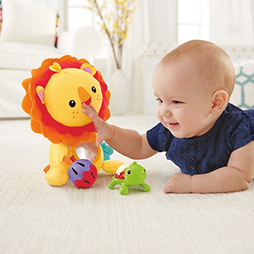 Fisher-Price León de actividades, juguete de peluche para bebé +3 meses (Mattel CGN89)