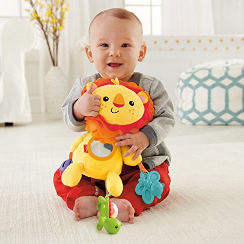 Fisher-Price León de actividades, juguete de peluche para bebé +3 meses (Mattel CGN89)