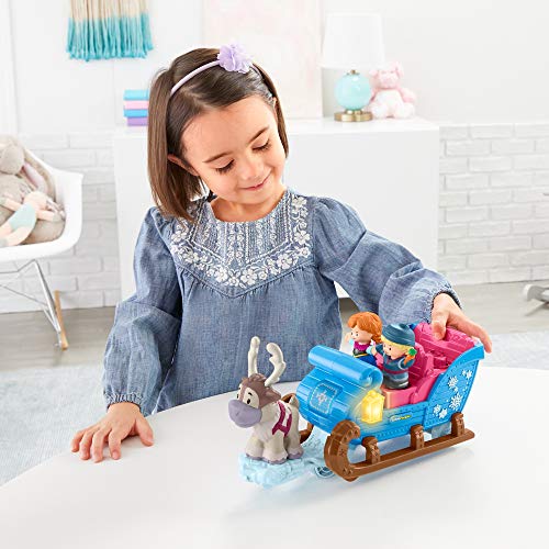 Fisher-Price- Little People Frozen Kristoffs - Trineo, Multicolor (Mattel GGV30)