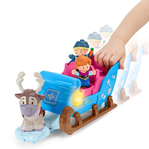 Fisher-Price- Little People Frozen Kristoffs - Trineo, Multicolor (Mattel GGV30)