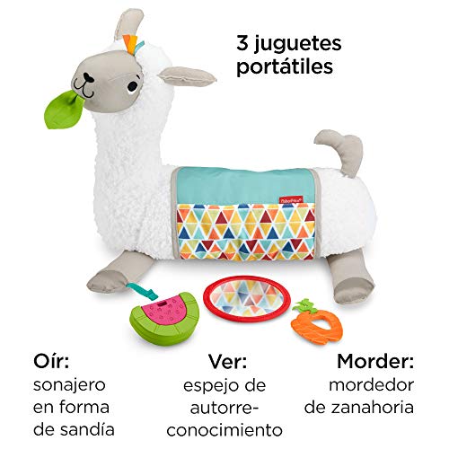 Fisher-Price- Llama Crece Conmigo, cojín Juguete sensorial para bebé recién Nacido, Multicolor (Mattel GLK39)