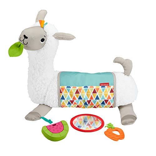 Fisher-Price- Llama Crece Conmigo, cojín Juguete sensorial para bebé recién Nacido, Multicolor (Mattel GLK39)