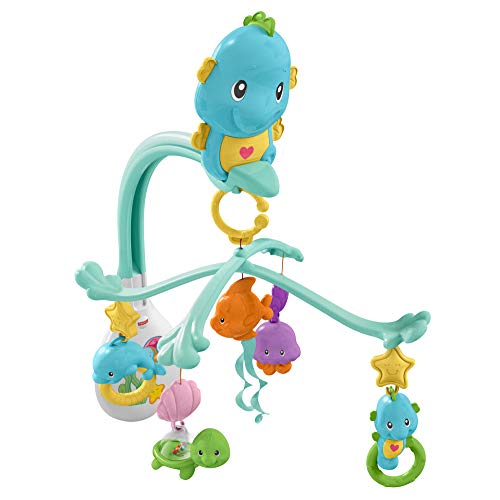 Fisher-Price Móvil musical caballito de mar, para bebé +0 meses (Mattel DFP12)