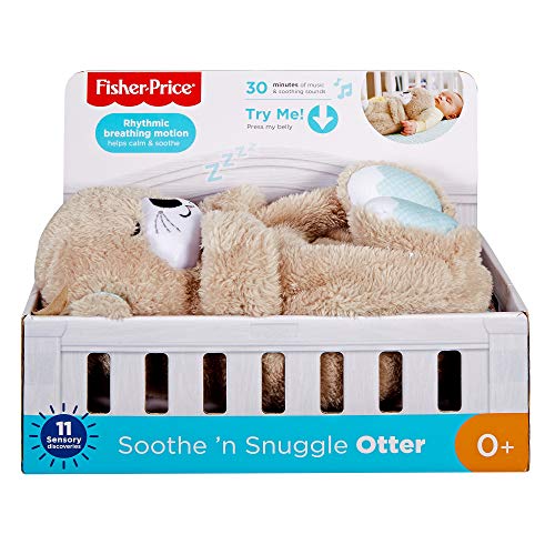 Fisher-Price - Nutria Hora de Dormir, Juguete de Cuna y Peluche para Bebé Recién Nacido (Mattel FXC66)