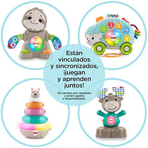 Fisher-Price Perezoso linkimals, juguete interactivo bebés +9 meses, multicolor (Mattel GHY88)