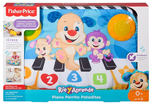 Fisher-Price- Piano perrito pataditas, juguete musical para bebé (Mattel FHJ40)