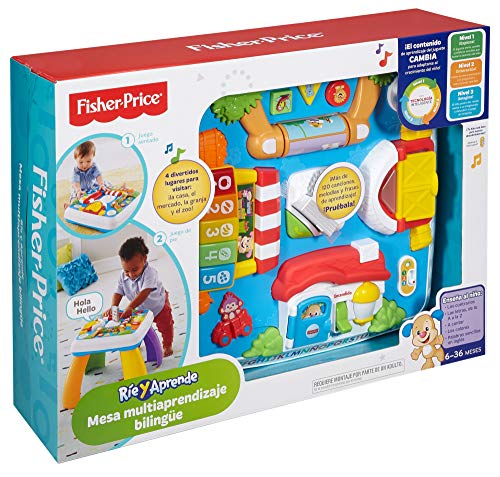 Fisher-Price puppy love Mesa multiaprendizaje bilingüe, juguetes educativos, multicolor (Mattel DRH34)