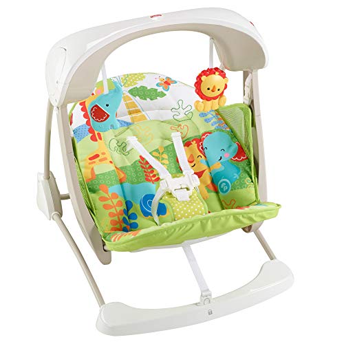 Fisher-Price- Rey Leon Columpio hamaca portable 2 en 1, juguetes bebe (Mattel CCN92)