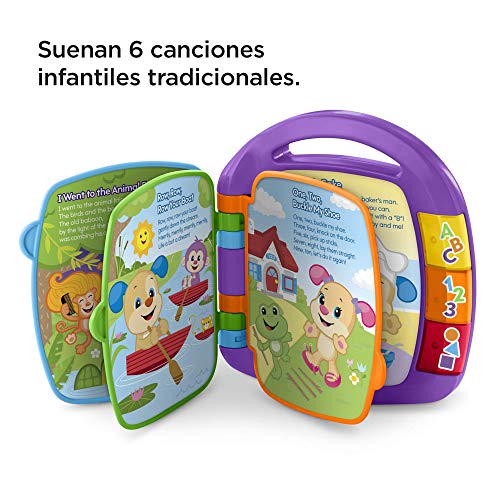 Fisher-Price-Ríe y Aprende, Libro interactivo de aprendizaje, juguetes educativos, multicolor, (Mattel FRC69)