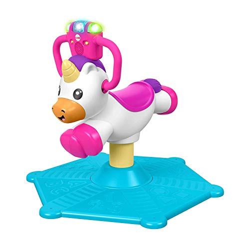 Fisher-Price Unicornio de Rebote y Giro, Juguete Musical para Montar, Multicolor (Mattel GHY50)