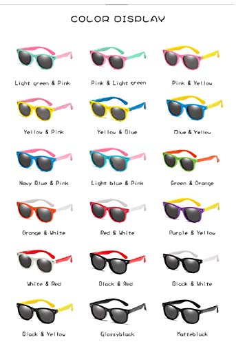 Flyfish Gafas de Sol geniales para niños Gafas de Sol para niños Niños Chicas Sunglass UV 400 Protección con Estuche Regalo para niños (09)