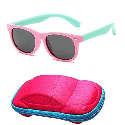 Flyfish Gafas de Sol geniales para niños Gafas de Sol para niños Niños Chicas Sunglass UV 400 Protección con Estuche Regalo para niños (09)