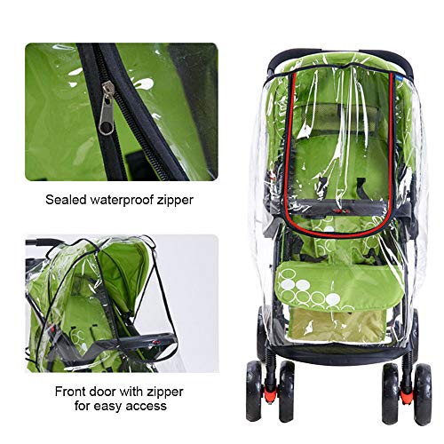 FOGAWA Protector de Lluvia Universal Plastico Burbuja de Lluvia para Silla de Paseo Cochecito Bebe Rueda 4 Rueda 3 Capazzo Paraguas para Cubrir Lluvia Polvo Aire Frio Luz Ultravioleta Transparente