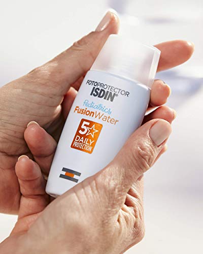 Fotoprotector ISDIN Fusion Water Pediatrics SPF 50, hidratación intensa, absorción inmediata, no irrita los ojos, apto para piel atópica