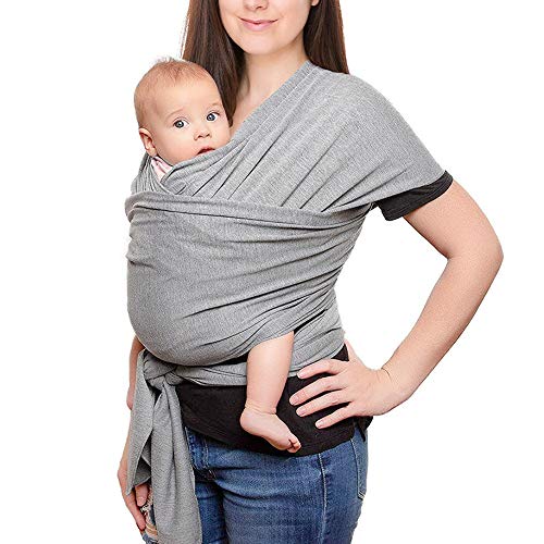 Fular Portabebés Elástico Portador de Bebé Gris Algodón Baby Wrap Carrier Sling Porta Bebé Ergonomico Unisex