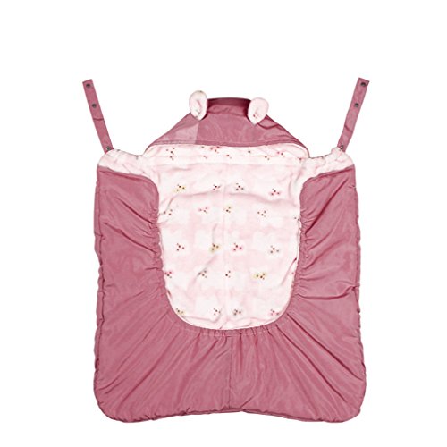 Funda para mochila portabebé A prueba de viento Impermeable Encapuchado Invierno cubierta del portabebés,Rosa oscuro