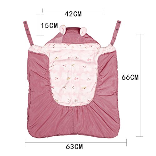 Funda para mochila portabebé A prueba de viento Impermeable Encapuchado Invierno cubierta del portabebés,Rosa oscuro