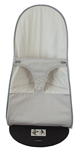 Funda y saco para hamaca babybjörn balance soft (sustituye tapicería original). Topitos/vichy gris