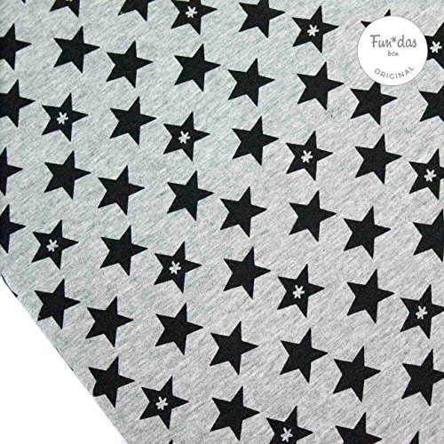 Fundas Bcn ® - F11/9399 - Funda Cambiador Bebe 70x50 Centímetros - De Algodón – Suave, Elástica Y Adaptable - Color FUN BLACK STAR