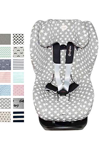 Fundas BCN ® - F132/93002 - Funda de Algodón para Silla de Coche Cybex ® Sirona ® M2 I-Size, Sirona ® S I-Size y GB Vaya ® I-Size - Estampado Fun Vintage Star