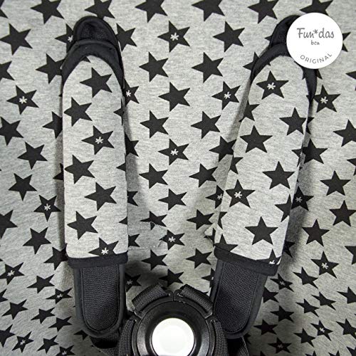 Fundas BCN ® F184/9399 - Colchoneta para Silla de Paseo Bugaboo Fox ® Cubre Arneses Incluidos - Colección Fun Black Star