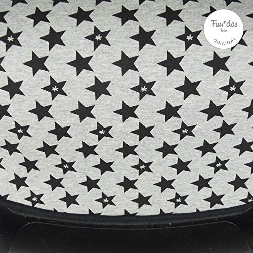 Fundas BCN ® F184/9399 - Colchoneta para Silla de Paseo Bugaboo Fox ® Cubre Arneses Incluidos - Colección Fun Black Star