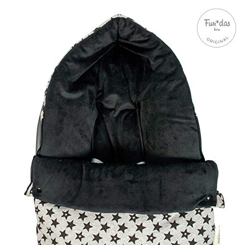 Fundas BCN ® - S25/9399 - Saco para capazo y grupo 0 teddy - Estampado Fun Black Star