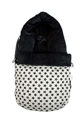 Fundas BCN ® - S25/9399 - Saco para capazo y grupo 0 teddy - Estampado Fun Black Star