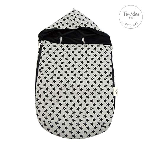 Fundas BCN ® - S25/9399 - Saco para capazo y grupo 0 teddy - Estampado Fun Black Star