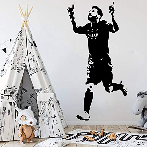 Fútbol Lionel Messi 10 Deportes Etiqueta de la pared Habitación para niños Habitación infantil Barcelona Fútbol Hombre Agujero Calcomanía de pared Dormitorio Decoración de vinilo Jugador estrella 1