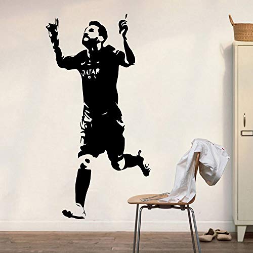 Fútbol Lionel Messi 10 Deportes Etiqueta de la pared Habitación para niños Habitación infantil Barcelona Fútbol Hombre Agujero Calcomanía de pared Dormitorio Decoración de vinilo Jugador estrella 1