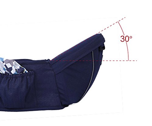 Gabesy - Portabebes Asiento para Bebes de la Cadera con Tirantes de Cuello Cintura Ajustable Transpirable Cómoda Hebilla Resistente bebé de 4-36 meses - Azul Oscuro