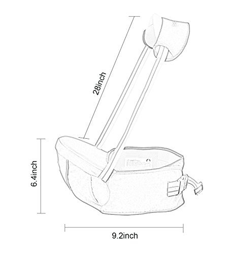 Gabesy - Portabebes Asiento para Bebes de la Cadera con Tirantes de Cuello Cintura Ajustable Transpirable Cómoda Hebilla Resistente bebé de 4-36 meses - Azul Oscuro