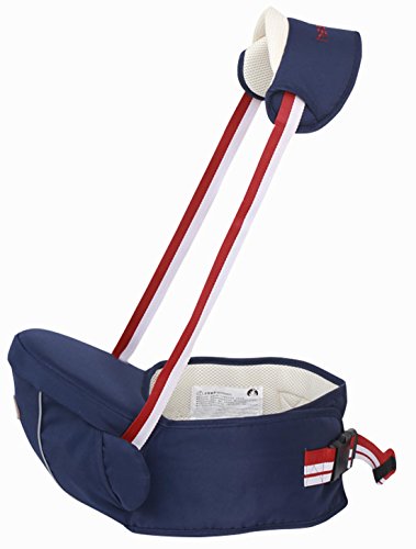 Gabesy - Portabebes Asiento para Bebes de la Cadera con Tirantes de Cuello Cintura Ajustable Transpirable Cómoda Hebilla Resistente bebé de 4-36 meses - Azul Oscuro